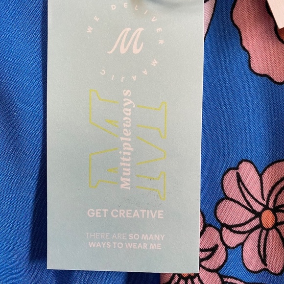 Maaji Floret Kelsey Cover-Up Top, Blue/Orange/Pink Floral, Medium, NWT - Picture 6 of 16